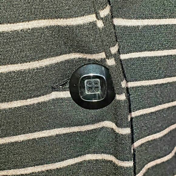 NWT living doll brand taupe and black striped one button blazer style top. Sz Sm - Picture 2 of 8